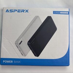 AsperX 2-Pack Power Bank Portable Charger Fast Charging 10000mAh, PowerBank USB